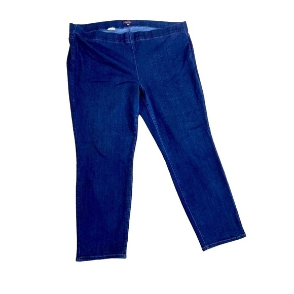 NYDJ dark Wash pull on cropped stretch denim high waisted 12 inch rise jeans 22W - Picture 1 of 7